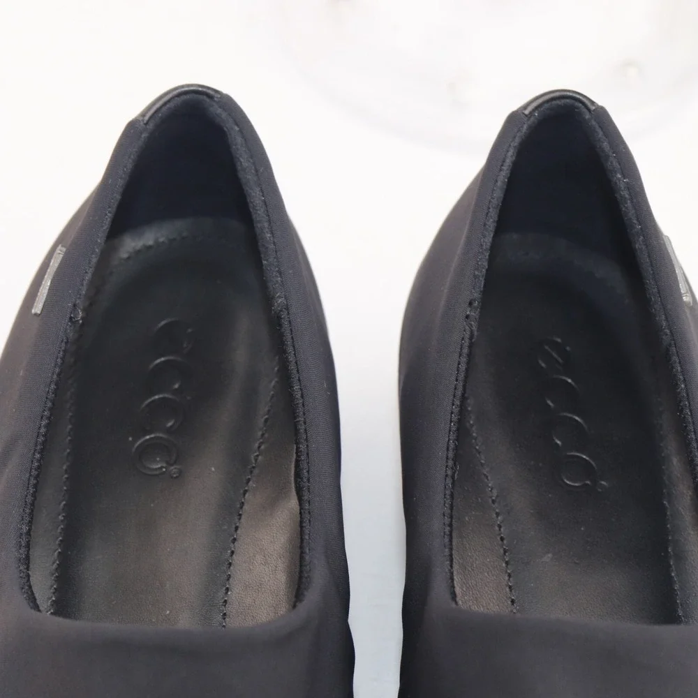 Ecco Womens Rise GTX Loafers Size 39 8 Waterproof Black Low Wedge GoreTex Shoes